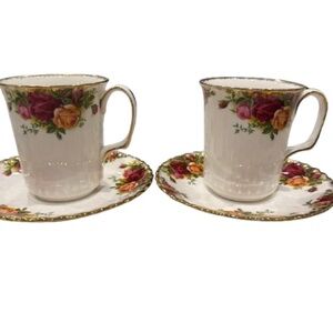 Royal Albert Old Country Roses Coffee Cups with saucer - 2 England